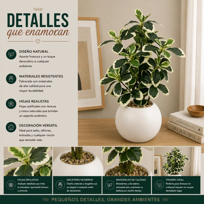Planta Artificial Ficus Decorativa Maceta Decoracion Hogar