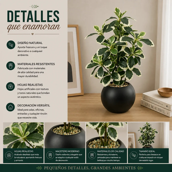 Planta Artificial Ficus Decorativa Maceta Decoracion Hogar