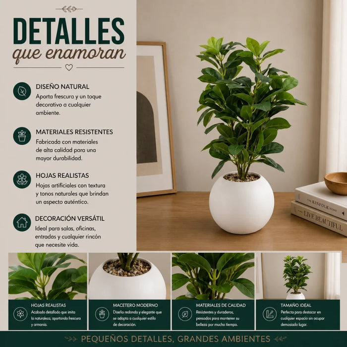 Planta Artificial Ficus Decorativa Maceta Decoracion Hogar