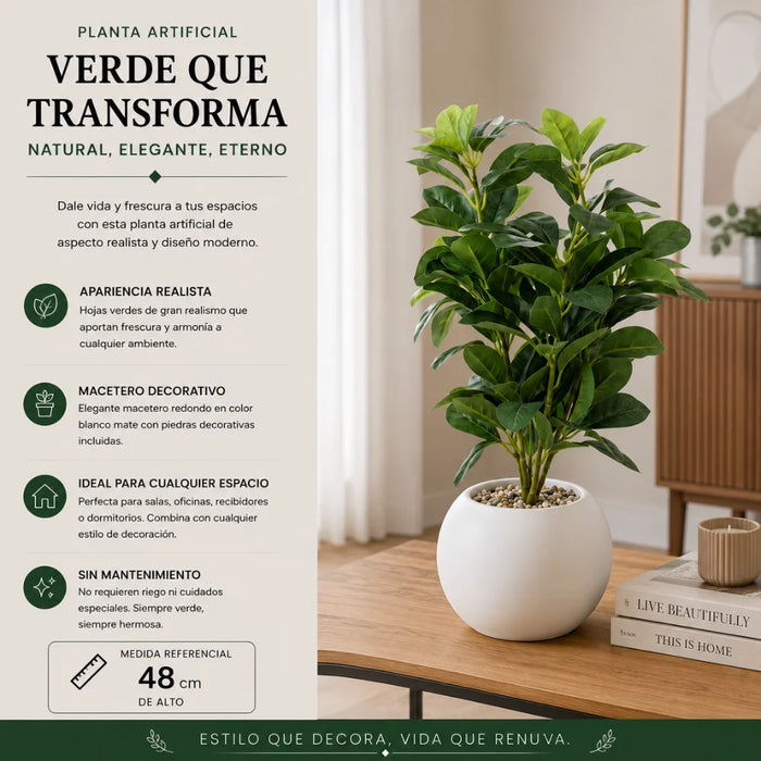 Planta Artificial Ficus Decorativa Maceta Decoracion Hogar