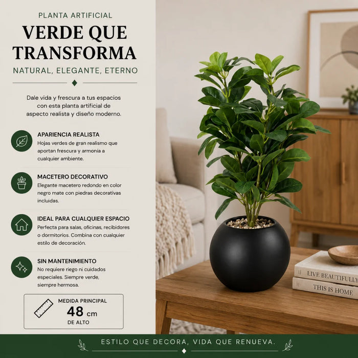 Planta Artificial Ficus Decorativa Maceta Decoracion Hogar