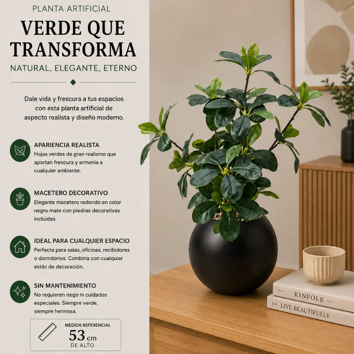 Planta Artificial Ficus Decorativa Maceta Decoracion Hogar