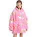 Polerón Sherpa Rosado Con Capucha Para Niñas Invierno Bata Frazada Polar - Fliperex