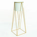 Porta Macetero Pedestal Maceta Plantas Blanco Dorado - Fliperex