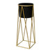 Porta Macetero Pedestal Maceta Plantas Negro Dorado - Fliperex