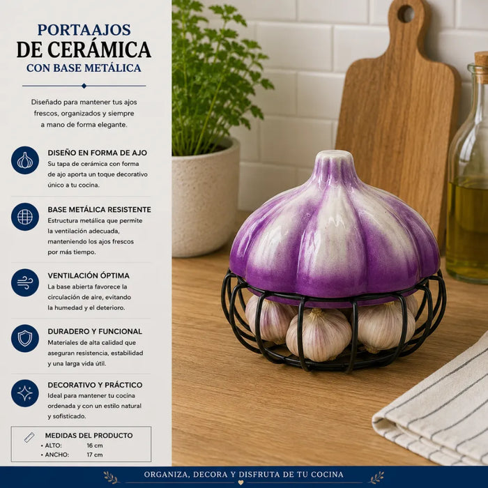 Porta Ajos Decorativo Caja Para Ajos Organizador Cocina