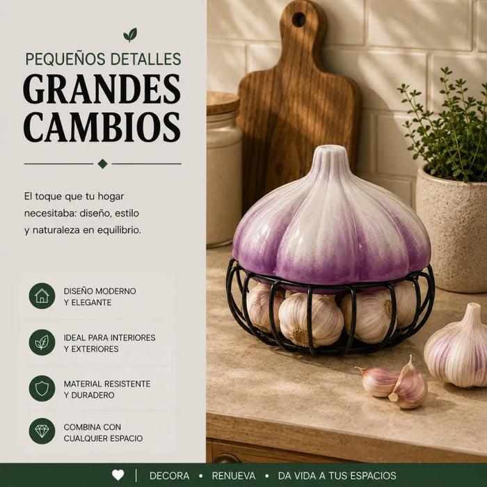Porta Ajos Decorativo Caja Para Ajos Organizador Cocina