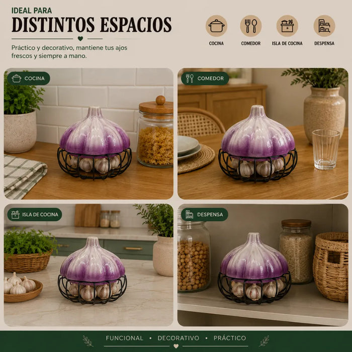 Porta Ajos Decorativo Caja Para Ajos Organizador Cocina