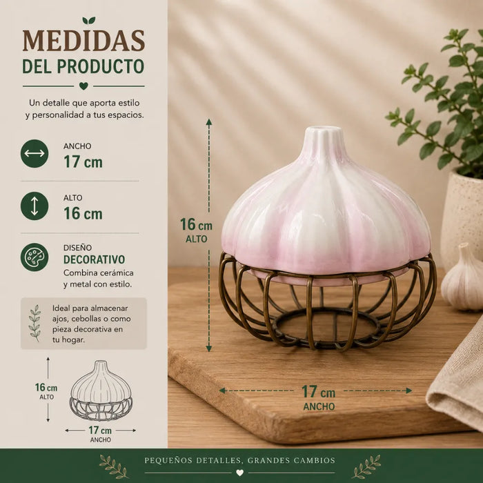 Porta Ajos Decorativo Caja Para Ajos Organizador Cocina