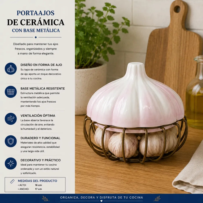 Porta Ajos Decorativo Caja Para Ajos Organizador Cocina