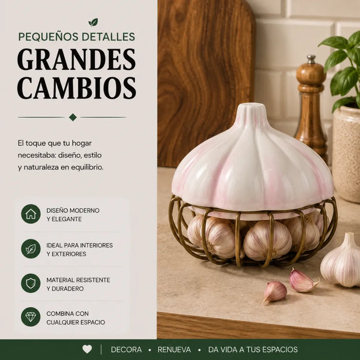 Porta Ajos Decorativo Caja Para Ajos Organizador Cocina