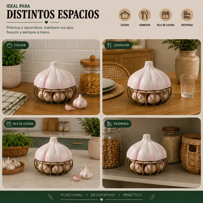 Porta Ajos Decorativo Caja Para Ajos Organizador Cocina