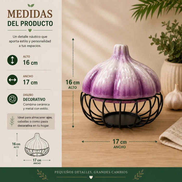 Porta Ajos Decorativo Caja Para Ajos Organizador Cocina