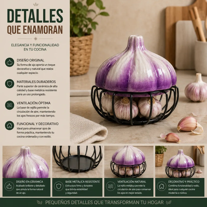 Porta Ajos Decorativo Caja Para Ajos Organizador Cocina