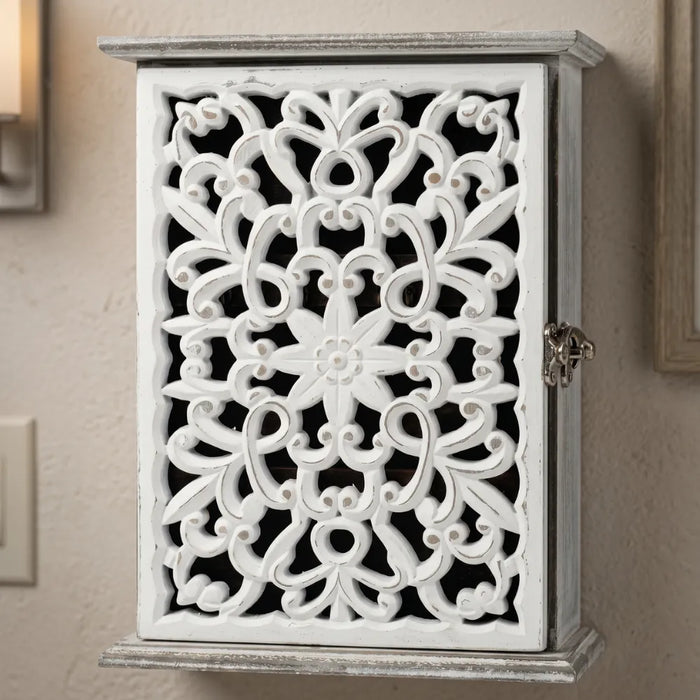 Porta Llave De Madera Diseño Mandala 6 Ganchos Para Llaves