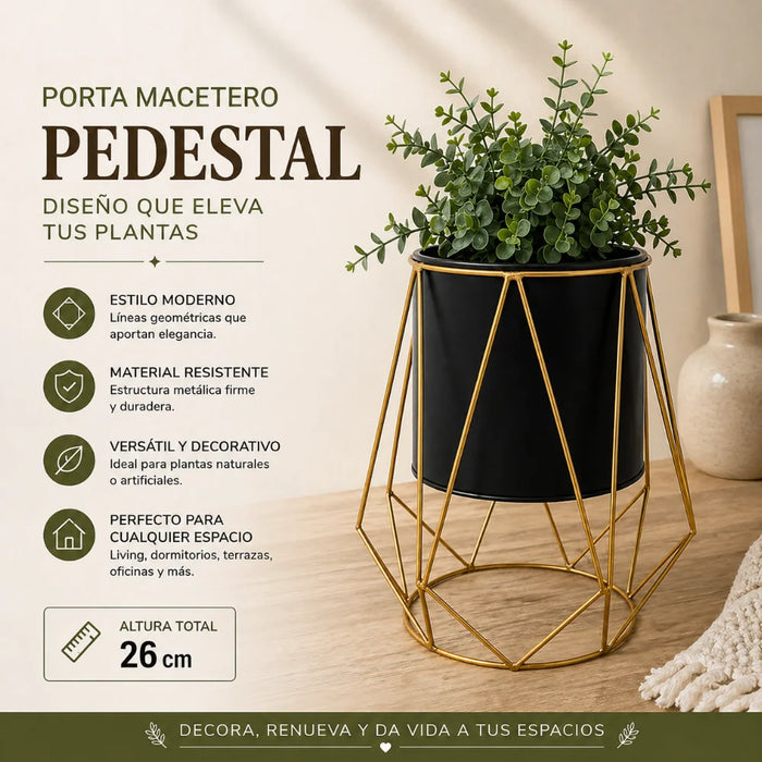 Porta Macetero Pedestal Maceta Plantas Metalico Decorativo