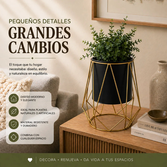 Porta Macetero Pedestal Maceta Plantas Metalico Decorativo