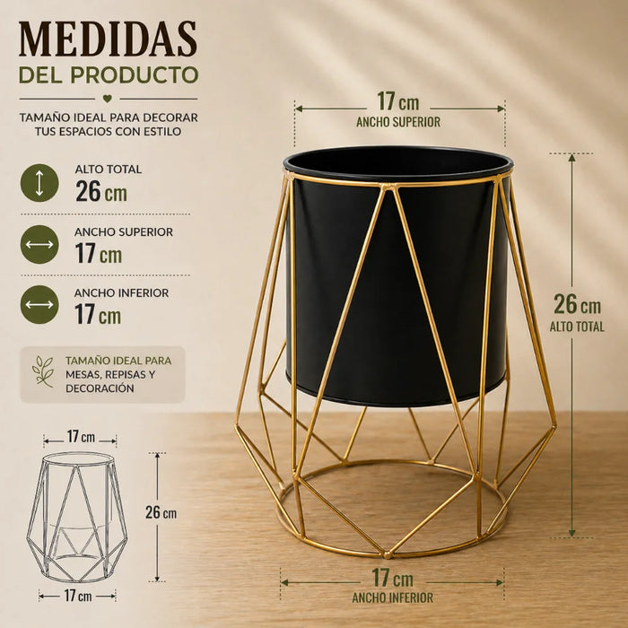 Porta Macetero Pedestal Maceta Plantas Metalico Decorativo