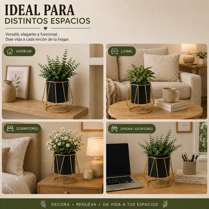 Porta Macetero Pedestal Maceta Plantas Metalico Decorativo