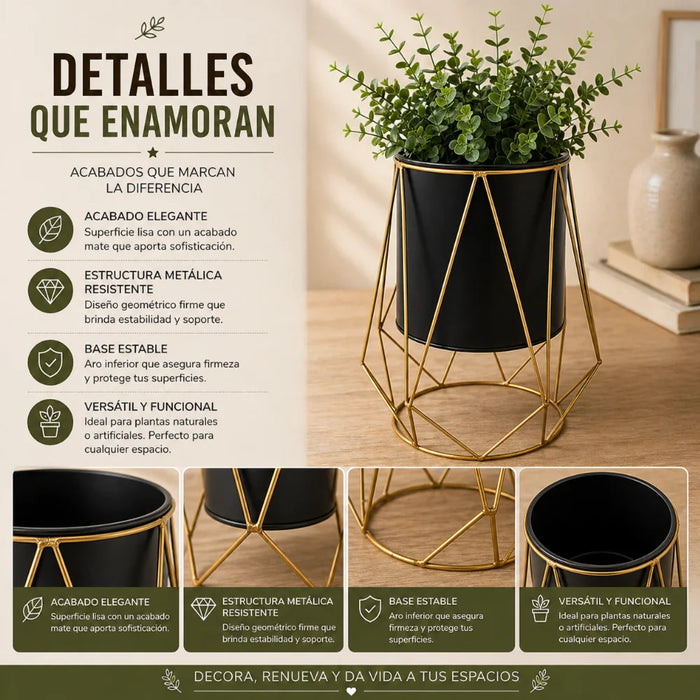 Porta Macetero Pedestal Maceta Plantas Metalico Decorativo