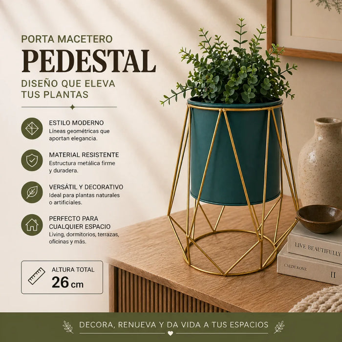 Porta Macetero Pedestal Maceta Plantas Metalico Decorativo