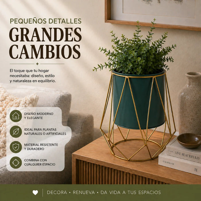 Porta Macetero Pedestal Maceta Plantas Metalico Decorativo
