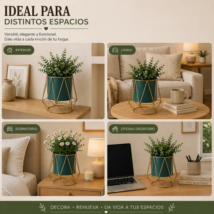 Porta Macetero Pedestal Maceta Plantas Metalico Decorativo