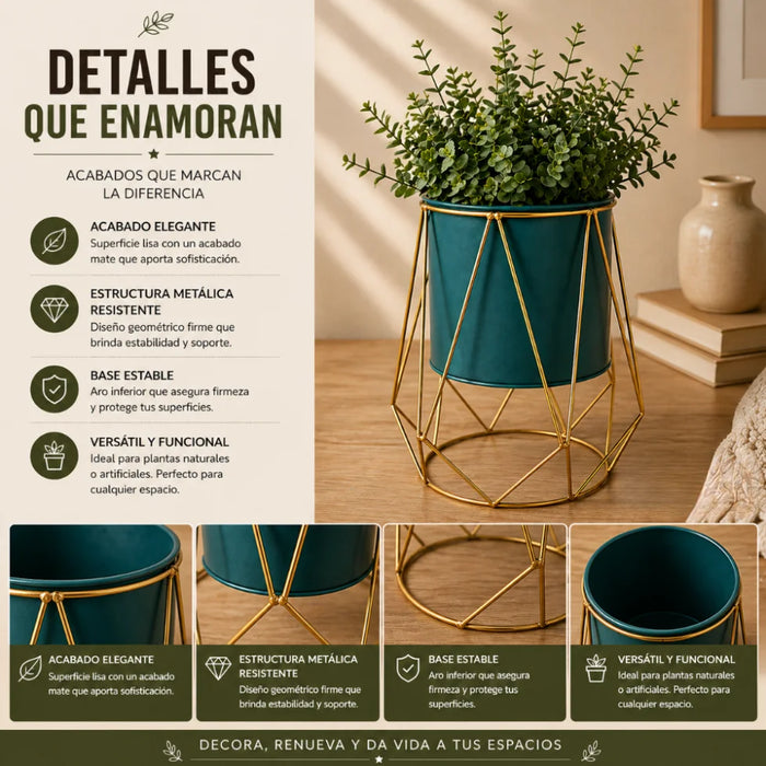 Porta Macetero Pedestal Maceta Plantas Metalico Decorativo