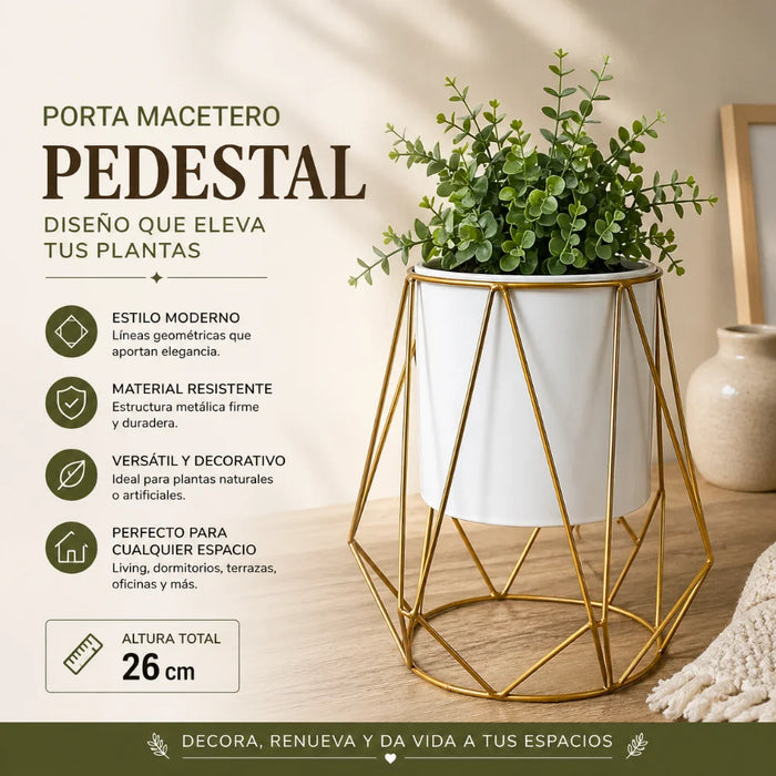 Porta Macetero Pedestal Maceta Plantas Metalico Decorativo