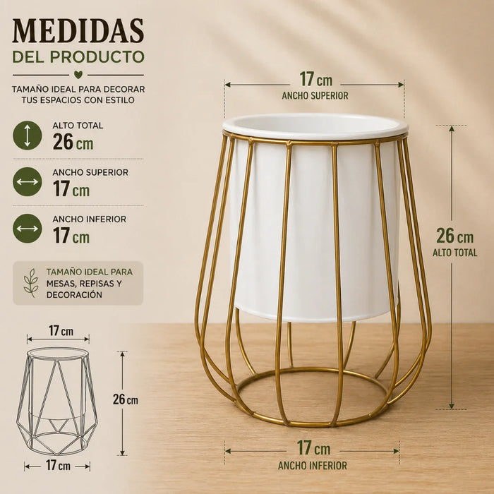 Porta Macetero Pedestal Maceta Plantas Metalico Decorativo