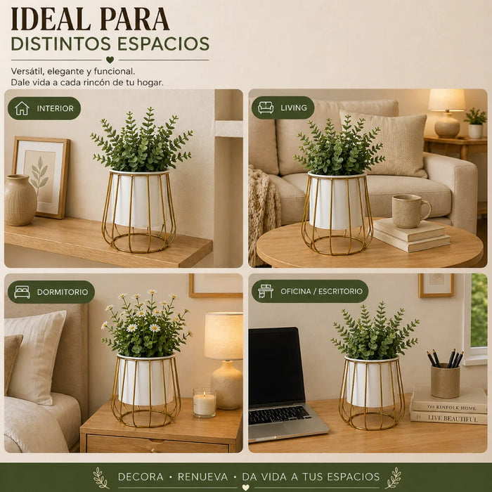 Porta Macetero Pedestal Maceta Plantas Metalico Decorativo