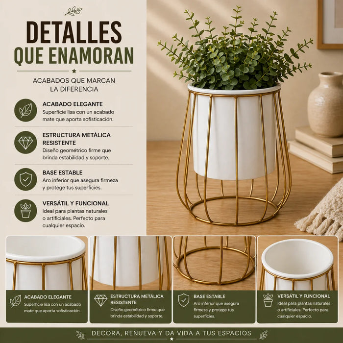 Porta Macetero Pedestal Maceta Plantas Metalico Decorativo