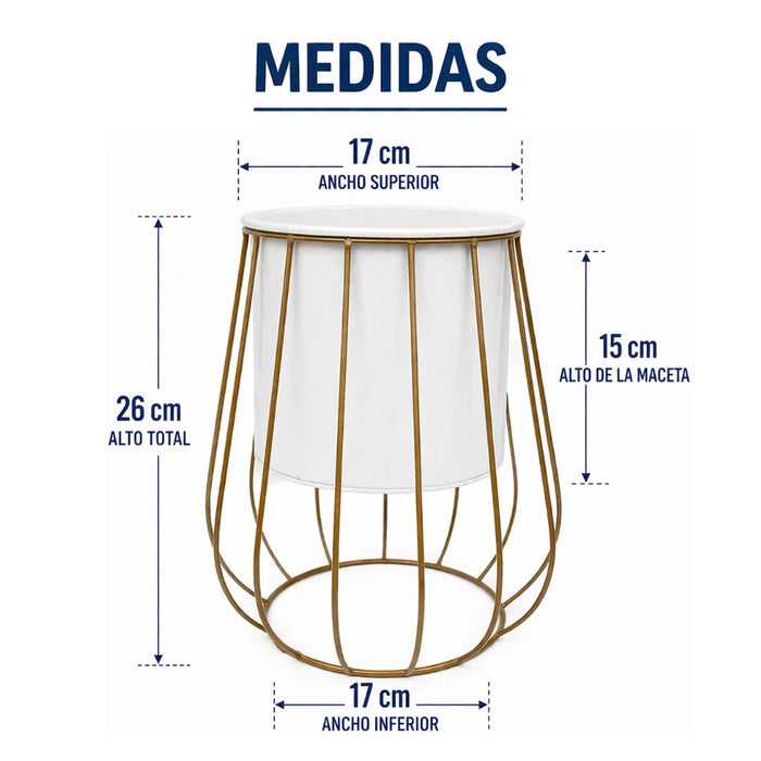 Porta Macetero Pedestal Maceta Plantas Metalico Decorativo
