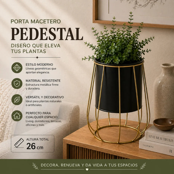 Porta Macetero Pedestal Maceta Plantas Metalico Decorativo