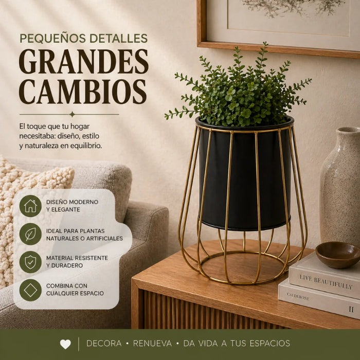 Porta Macetero Pedestal Maceta Plantas Metalico Decorativo