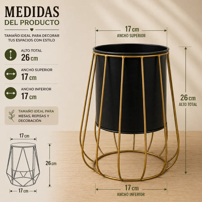 Porta Macetero Pedestal Maceta Plantas Metalico Decorativo