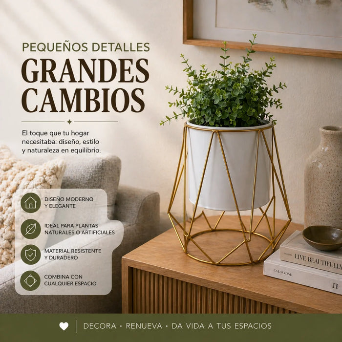 Porta Macetero Pedestal Maceta Plantas Metalico Decorativo