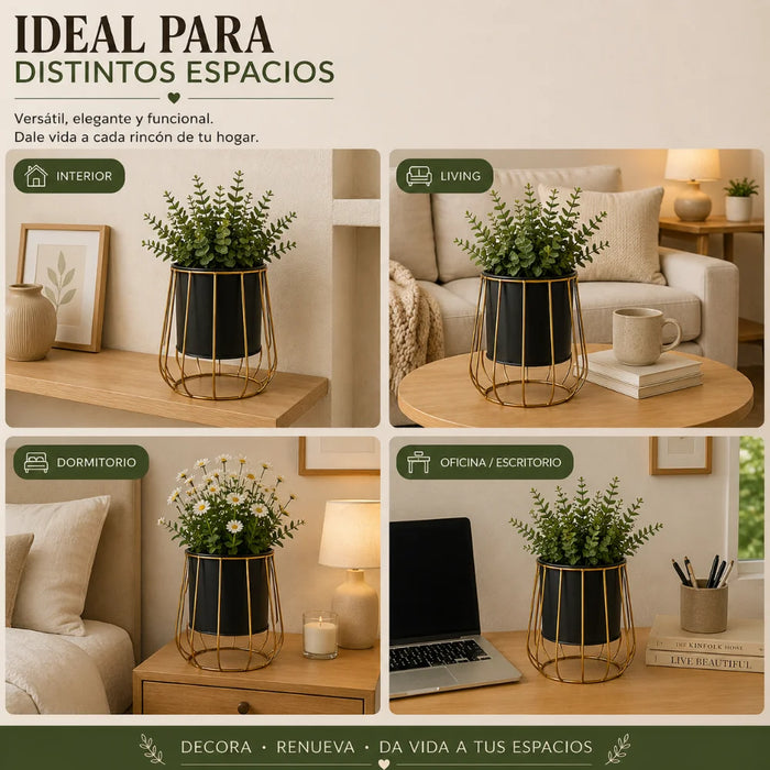Porta Macetero Pedestal Maceta Plantas Metalico Decorativo