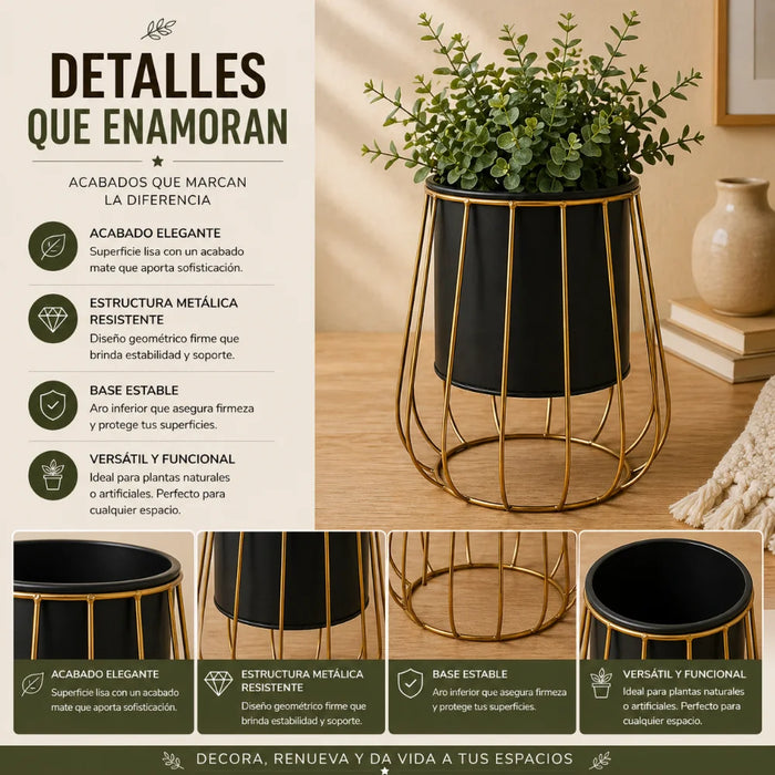 Porta Macetero Pedestal Maceta Plantas Metalico Decorativo