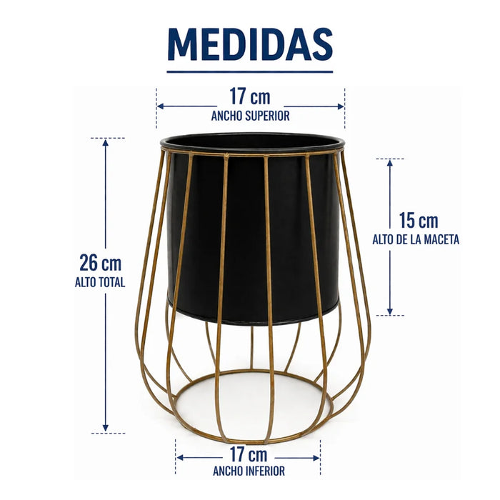 Porta Macetero Pedestal Maceta Plantas Metalico Decorativo