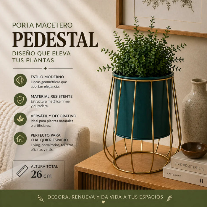 Porta Macetero Pedestal Maceta Plantas Metalico Decorativo