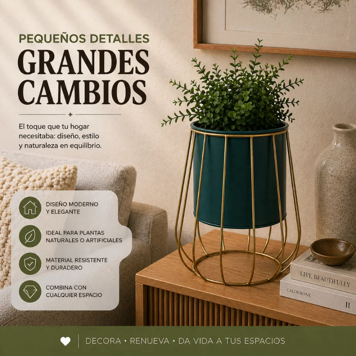 Porta Macetero Pedestal Maceta Plantas Metalico Decorativo