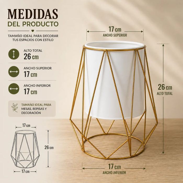 Porta Macetero Pedestal Maceta Plantas Metalico Decorativo