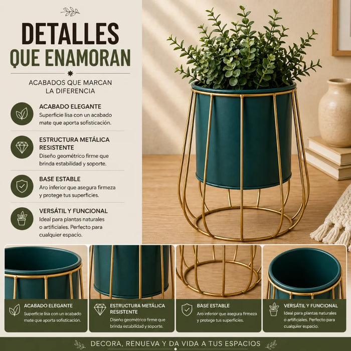 Porta Macetero Pedestal Maceta Plantas Metalico Decorativo