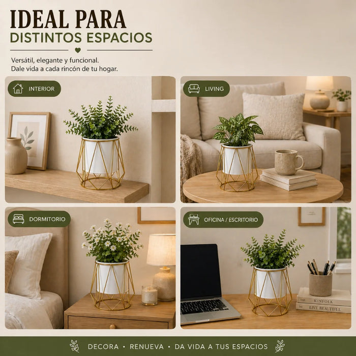 Porta Macetero Pedestal Maceta Plantas Metalico Decorativo