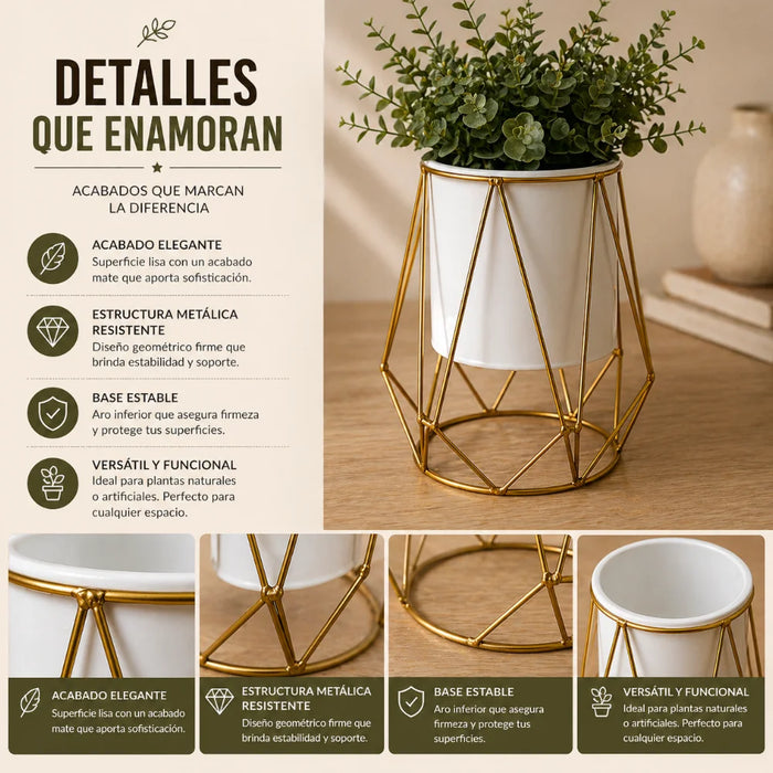 Porta Macetero Pedestal Maceta Plantas Metalico Decorativo