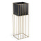 Porta Macetero Pedestal Maceta Plantas Negro Dorado Grande