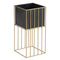 Porta Macetero Pedestal Maceta Plantas Negro Dorado Mediano