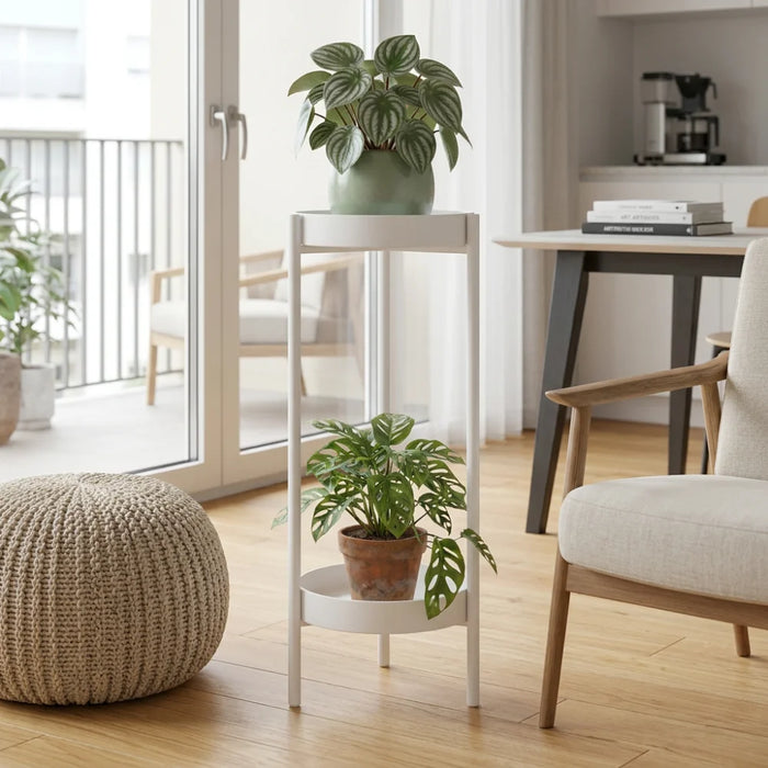 Porta Macetero Pedestal Para Plantas 2 Niveles Estante M