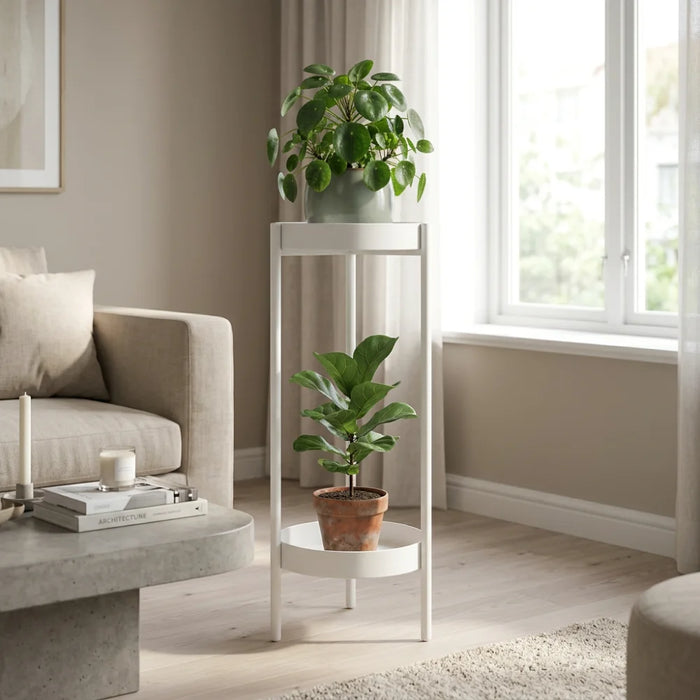 Porta Macetero Pedestal Para Plantas 2 Niveles Estante M